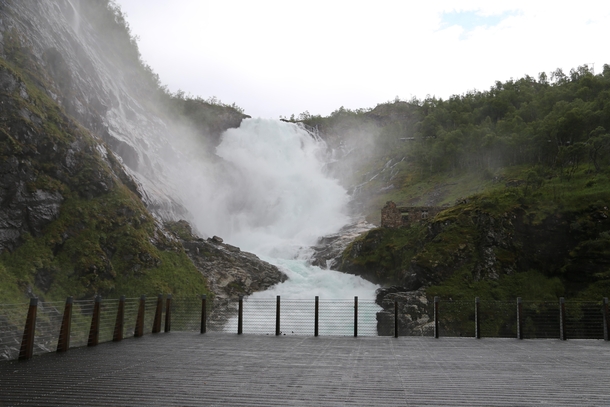 Someone said that rEarthPorn needed more waterfalls Heres mine Kjosfossen Norway Not edited 
