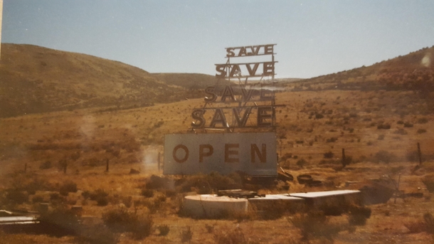 Somewhere in eastern Washington in the mid s They tore down the business but left the sign