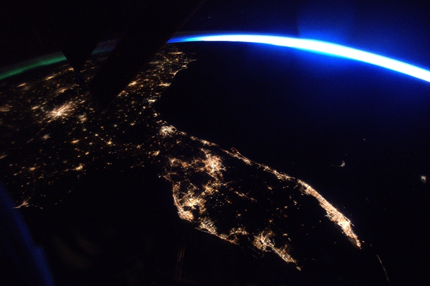 Space Stations view of Florida at night - NASA 