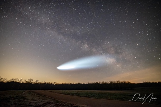 SpaceX launch from KSC visible from Powhatan Virginia Milky Way backdrop Nikon Z