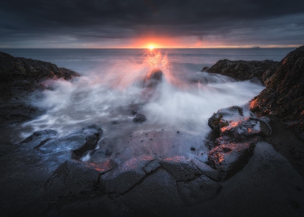 Splash of sun Hvaleyri Iceland 