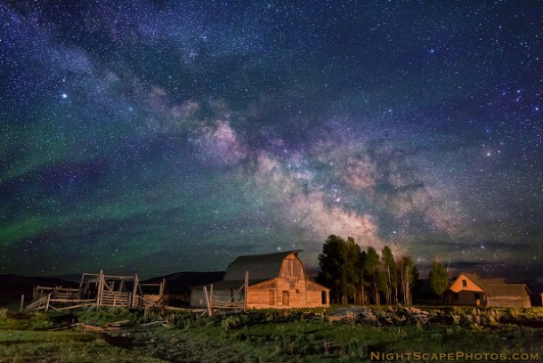 Stars over Moulten Homestead Grand Teton National Park 