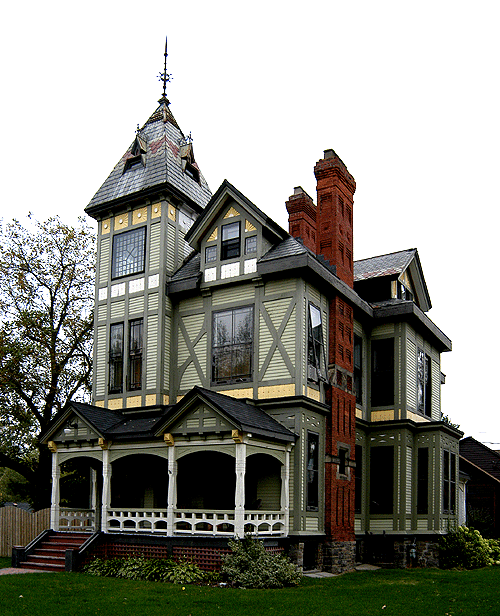 Stick House  Eastlake style variation on Queen Anne Popular along the east coast of the USA and found intermittently in Ontario 