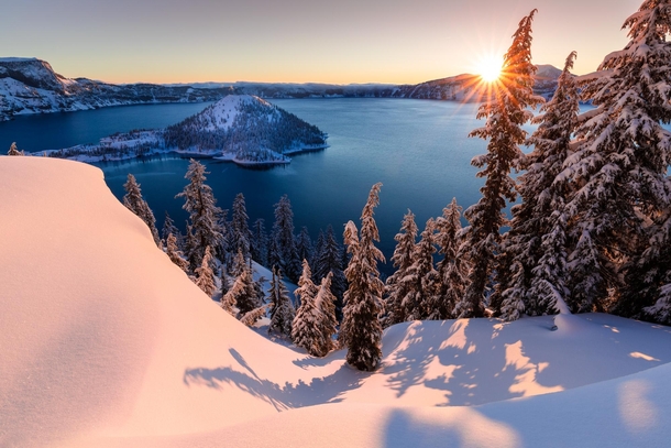 Still quite a bit snow at Crater Lake just a few weeks ago 