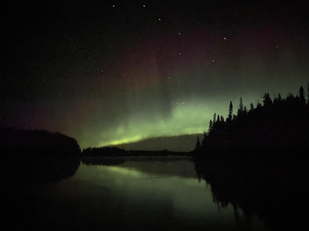 Stumbled upon the Northern lights unexpectedly The big dipper was perfectly visible too Taken in Canada