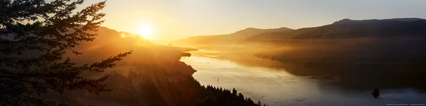 Summer sunrise in the Columbia Gorge OR 