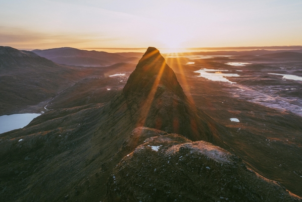 Sun rising over one of Scotlands most iconic mountains Suilven  IG pete_ell