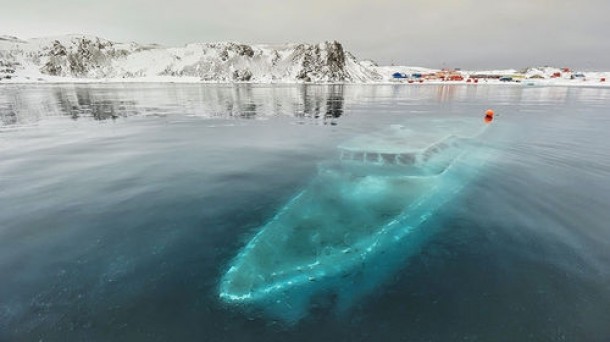 Sunken Ship in Antarctica  
