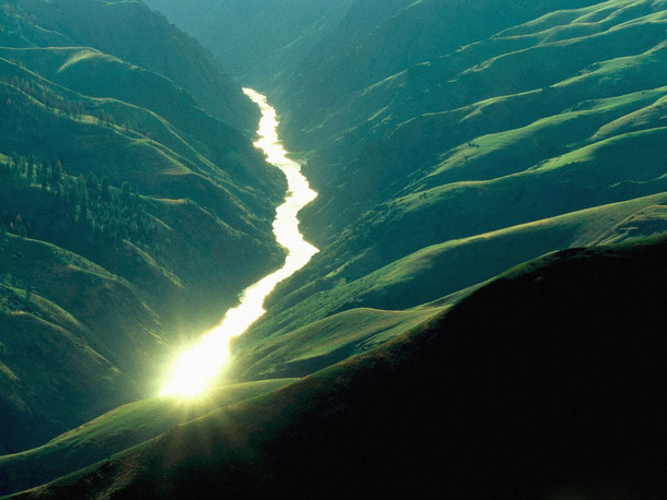 Sunlight Reflecting off the Salmon River Idaho 