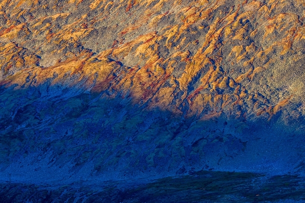 Sunrise hike to Mt Democrat in Alma CO led to some striking texture on the mountain sides For scale this cliff is probably  ft  OC