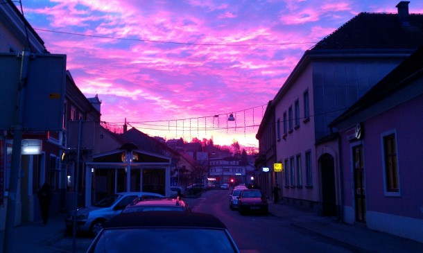 Sunrise in my hometown Krapina Croatia 