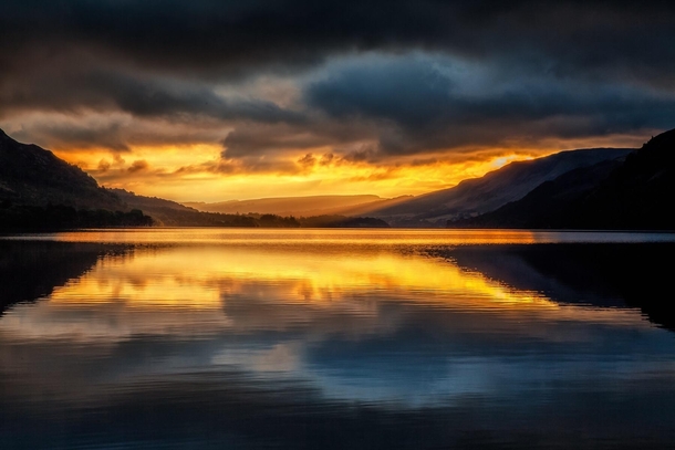 Sunrise over Ullswater UK Lake District 