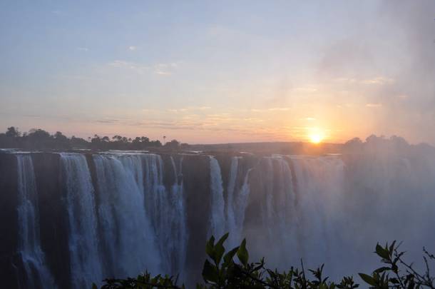 Sunrise over Victoria Falls Zimbabwe 