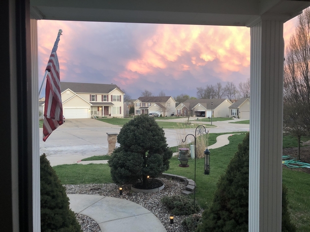 Sunset and views from a stereotypical Midwest American Suburb