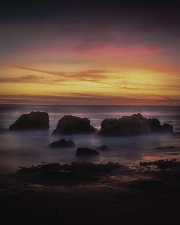 Sunset at Arroyo Burro Beach Santa Barbara USA 
