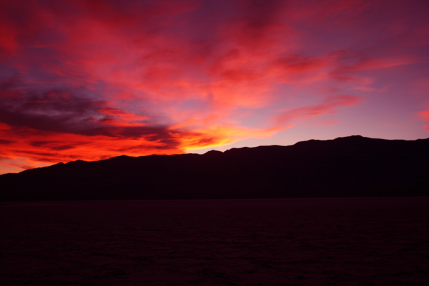 Sunset at the Death Valley Salt Flats 