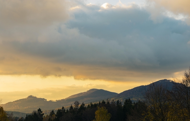 Sunset bringing a cloudy day to a gorgeous end - Lusatian Mountains 