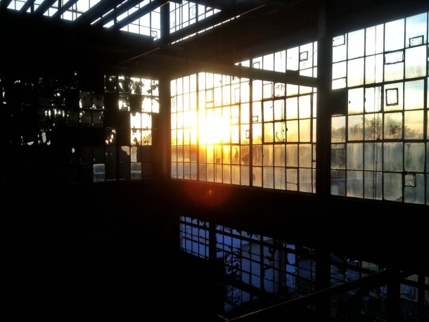 Sunset from within the abandoned Symes Transfer Station Toronto 