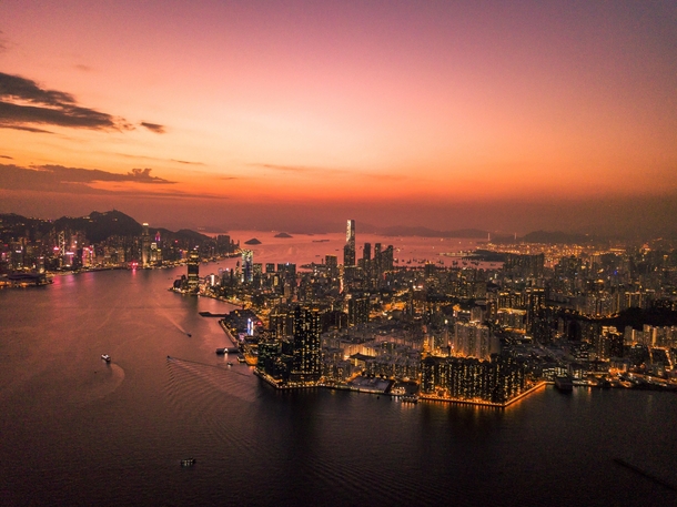Sunset in Hong Kong Shot on Dji Mavic Pro