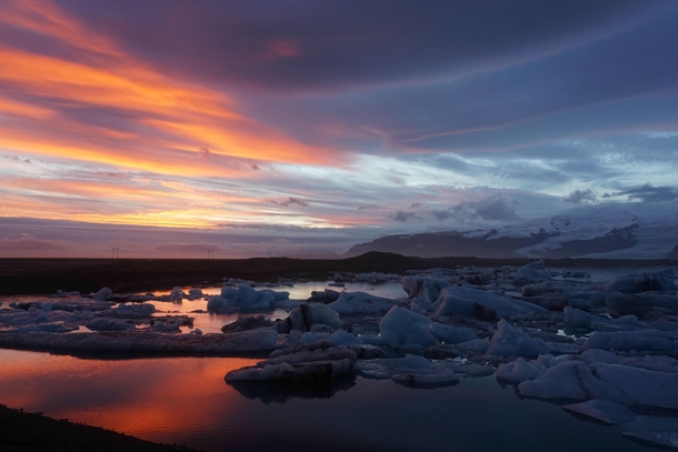 Sunset in Jkulsrln Iceland 