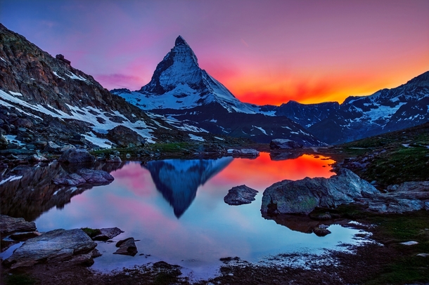 Sunset in Matterhorn Switzerland  by lhan Eroglu