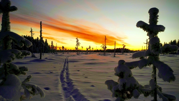 Sunset in Ylls Finnish Lapland 