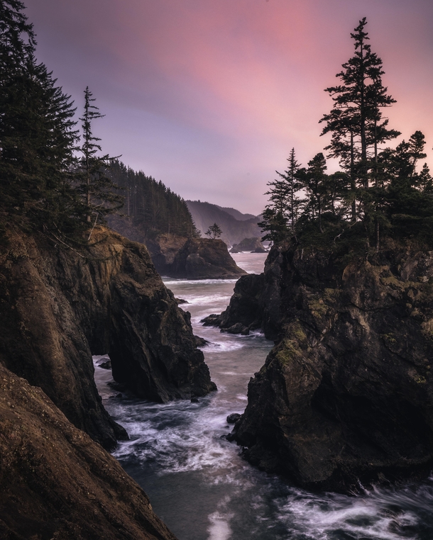 Sunset on the Oregon coast  Brookings OR 