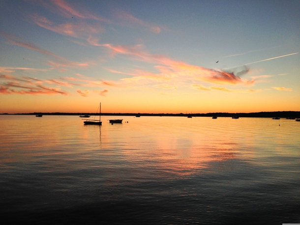 Sunset over Lewis Bay West Yarmouth Massachusetts