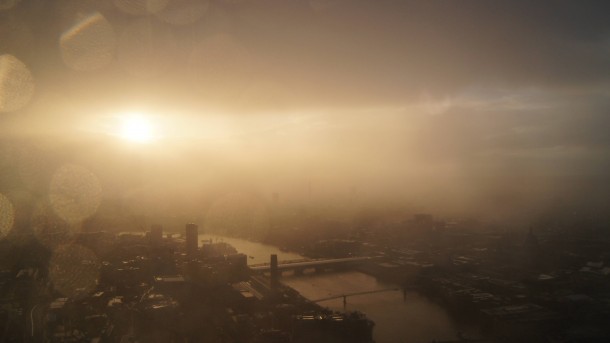Sunset over London from The Shard the tallest building in Britain x 