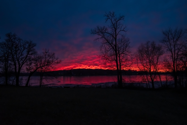 Sunset over Seymour Lake Ortonville MI  x