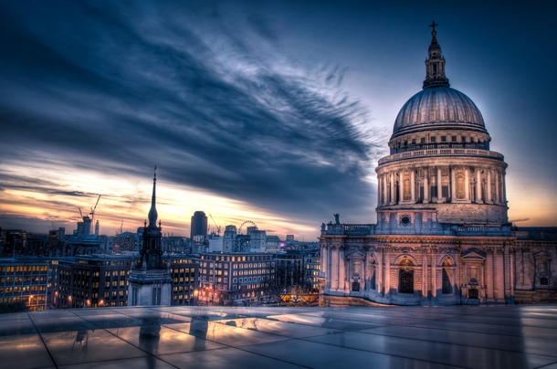 Sunset over St Pauls Cathedral London 