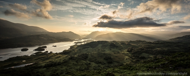 Sunset over the Lakes of Killarney Ireland  by Norman McCloskey