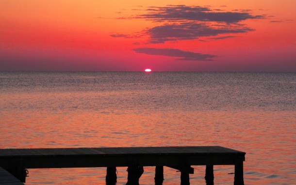Sunset over the Pamlico Sound taken a couple weeks ago 