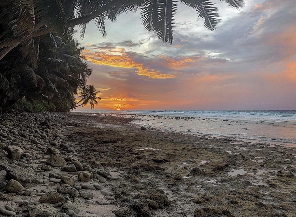Sunset view from Cannon Point on the island of Diego Garcia 