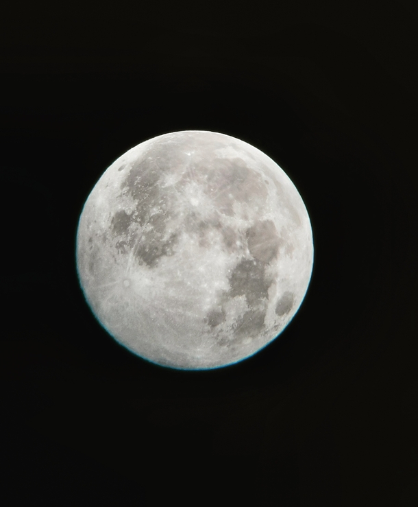 Super full moon from today taken with a telescope and my phone