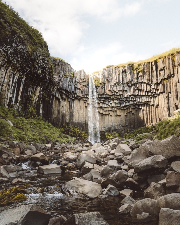 Svartifoss Waterfall in Skaftafell Iceland 