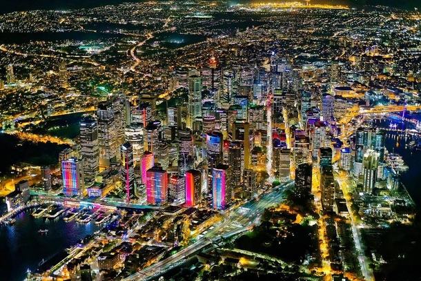 Sydney during the Vivid festival of light 