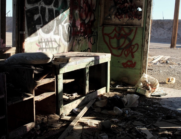 Taken in a somewhat abandoned town name Bombay Beach Built on the Salton Sea in California before being abandoned after the lake turned toxic