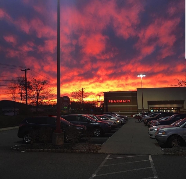 Target parking lot during a summer sunset