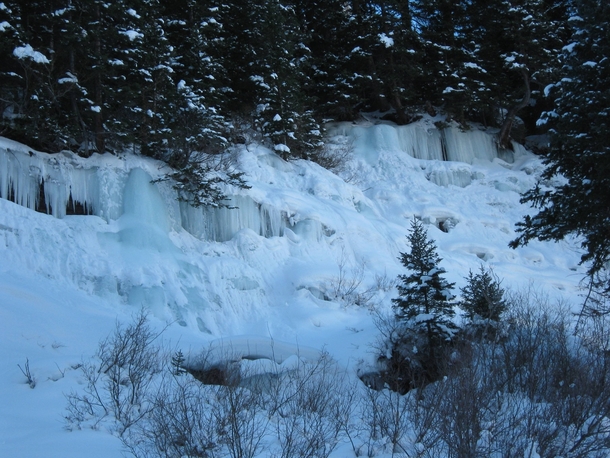Telluride Falls Frozen in the Shade of the Mountain Jan  