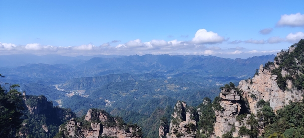 The amazing view from the top of the mountains in Wulingyuan China 