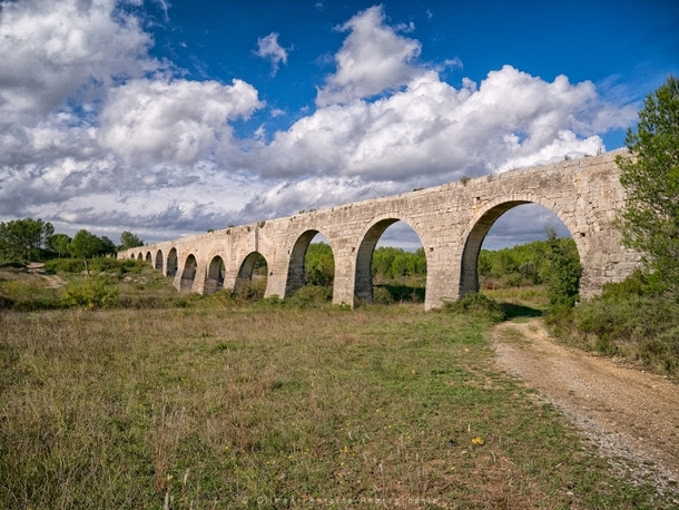 The aqueduct of Castries Hrault - France along  meters and a slope of only  meters The aqueduct of Castries Hrault - France along  meters and a slope of only  meters