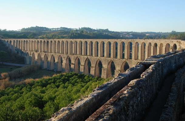 The Aqueduto dos Peges in Tomar Portugal 