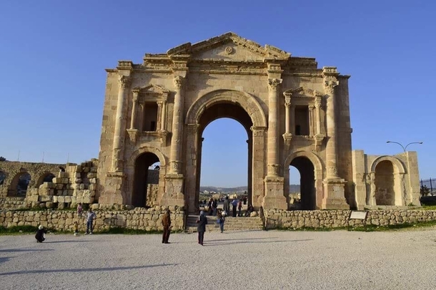 The Arch of Hadrian in Jerash Jordan 