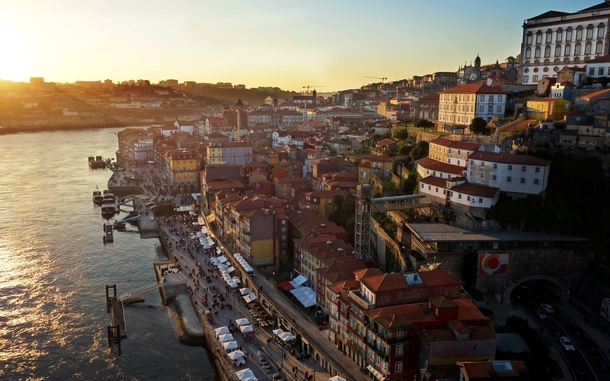 The beautiful city of Porto at sunset 