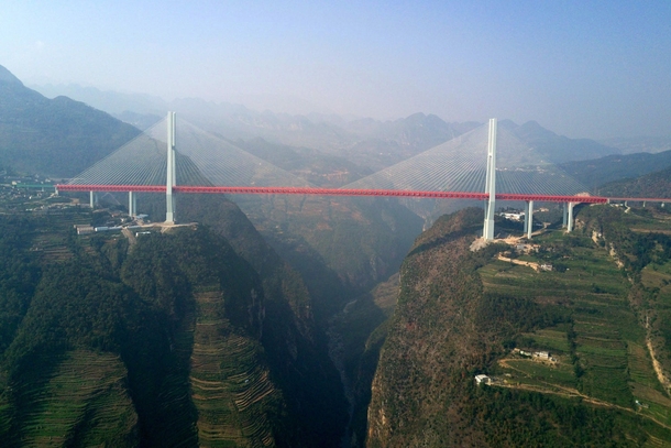 The Beinpainjiang Bridge built over Nizhu River Yunnan Province China at the height of  meters
