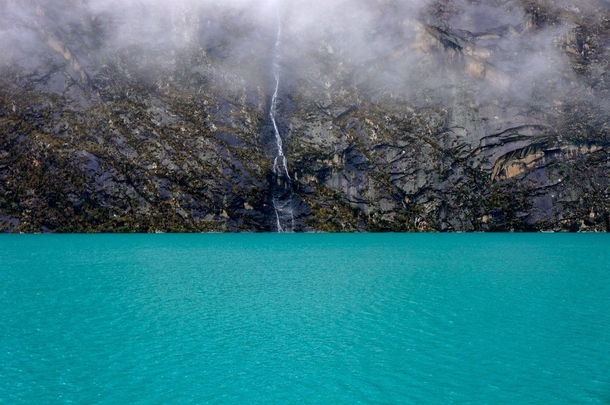 The bluest lake Ive ever seen en route to hike Lake  Huaraz Per 