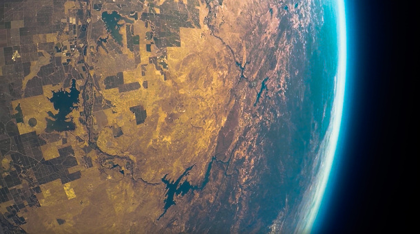 The California Central Valley from the stratosphere 