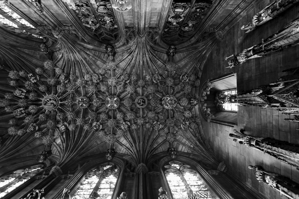 The ceiling of the Thistle Chapel in Saint Giles Cathedral Edinburgh 