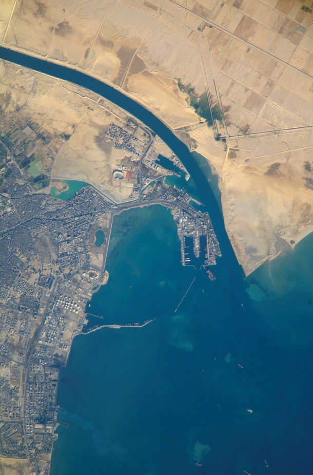The City and Port of Suez and the terminus of the Suez Canal 